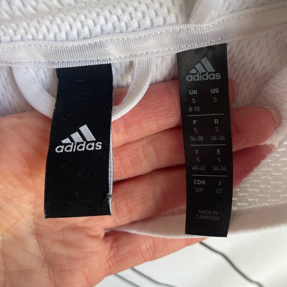 White lightweight white Adidas hoodie size small. - Picture 2 of 2